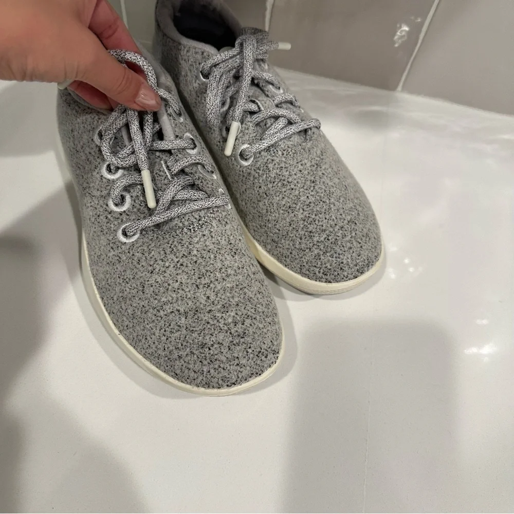 Allbirds Wool Runner Mizzles Shoes Light Gray Merino Wool Sneakers Size 8 Women
